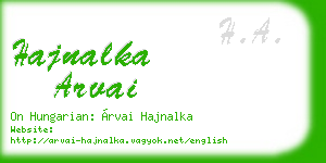 hajnalka arvai business card