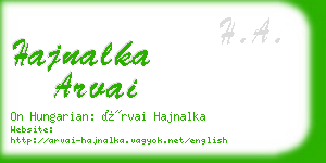 hajnalka arvai business card